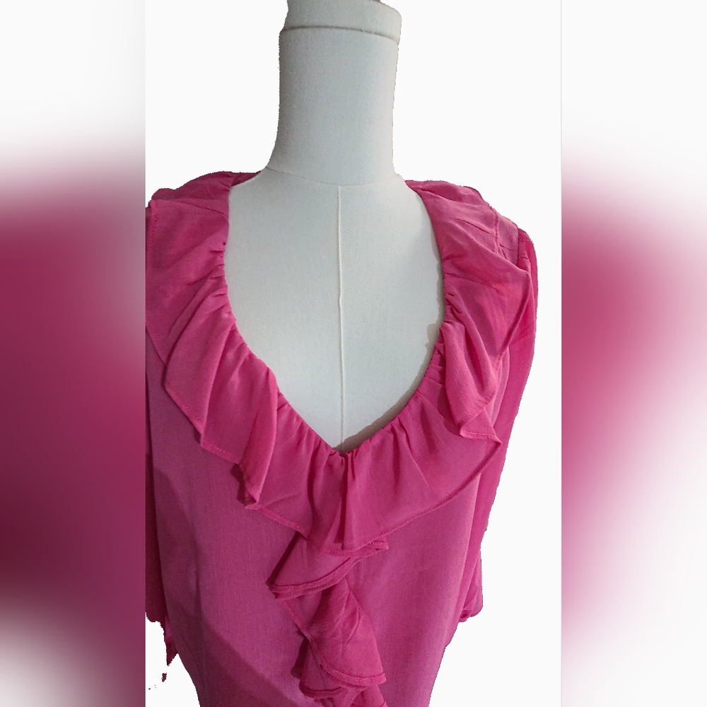 J.Crew Pink Ruffled Women's Top - Picture 3 of 5